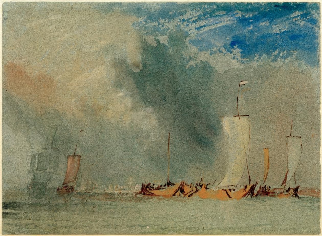 Cerca de Nantes: Barcazas del Loira en una ráfaga de viento de Joseph Mallord William Turner