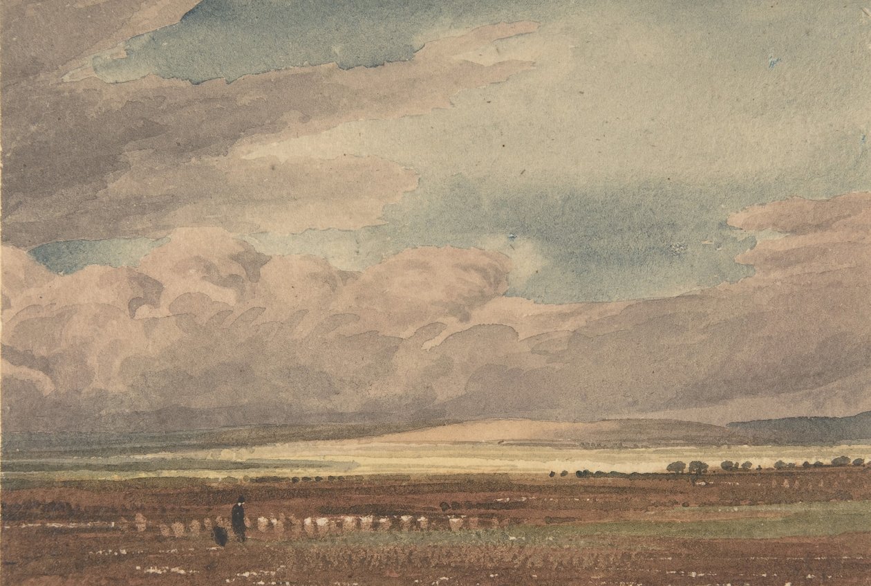 Llanura de Salisbury con Old Sarum en la distancia, Wiltshire, 1810-62 de Joseph Mallord William Turner