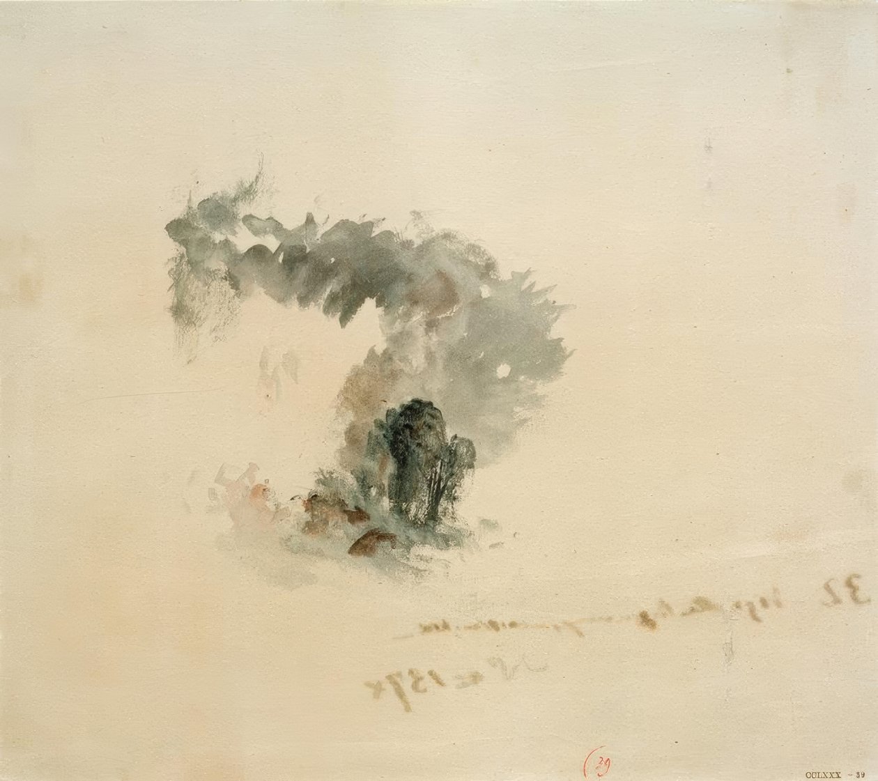 Mar, árboles, figuras (?, para las Obras Poéticas de Campbell, 1837 de Joseph Mallord William Turner