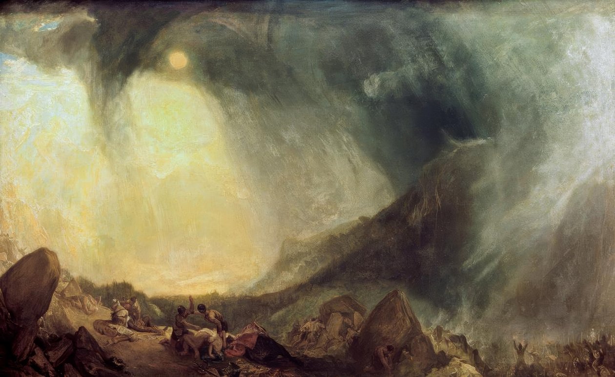 Tormenta de nieve: Aníbal y su ejército cruzando los Alpes de Joseph Mallord William Turner