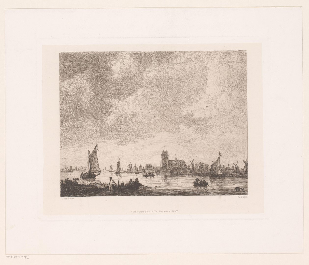 Vista del Merwede frente a Dordrecht de William Unger