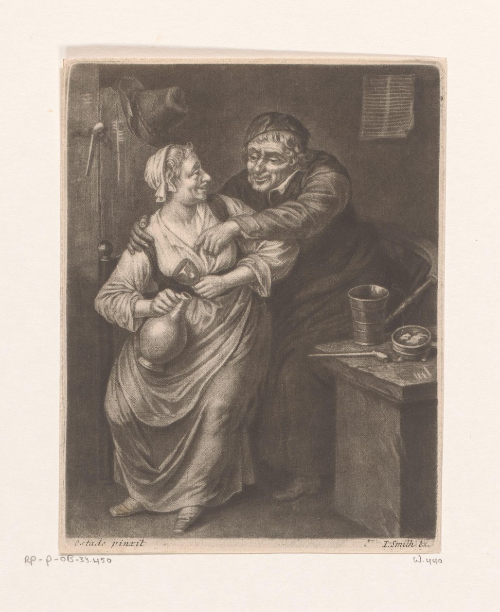 Inn interior con beber hombre y mujer de William Vincent