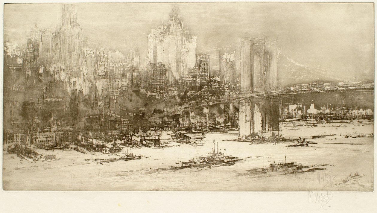 Puente de Brooklyn, Nueva York (lámina grande) de William Walcot