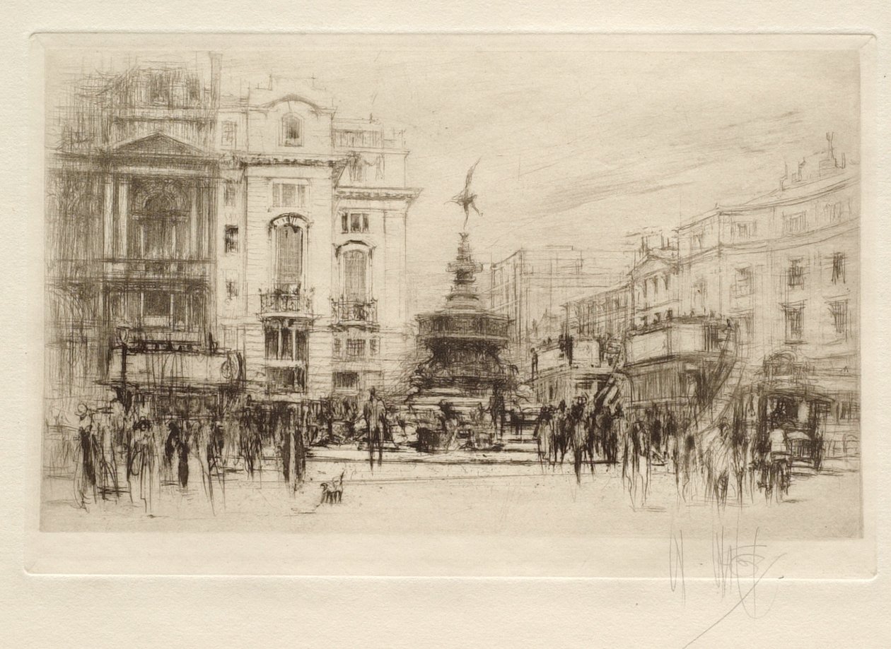 Piccadilly Circus, vista hacia Lower Regent Street, con el Criterion Theatre detrás de William Walcot