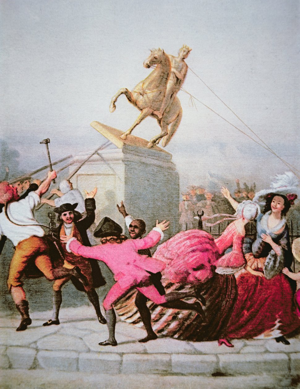 Patriotas de Nueva York derriban la estatua de Jorge III en Bowling Green, 9 de julio de 1776 de William Walcutt