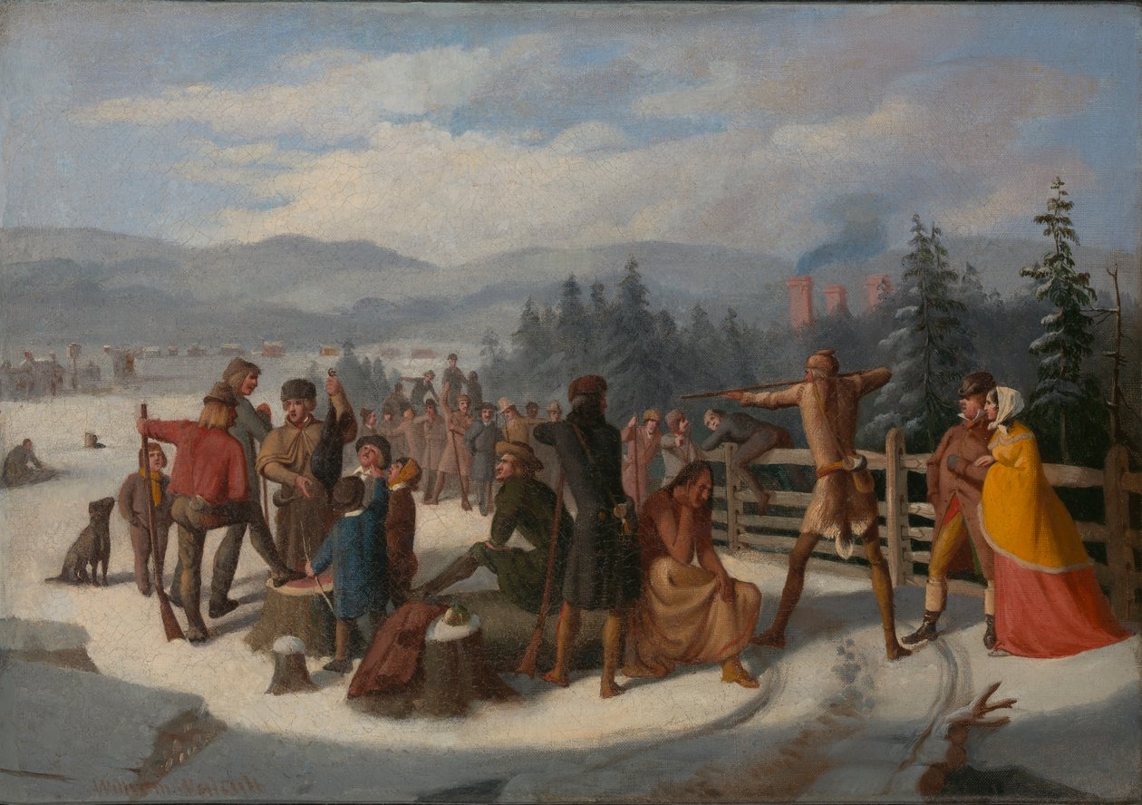 Escenas de los pioneros de Cooper, Deerslayer en el concurso de tiro, ca. 1850 de William Walcutt
