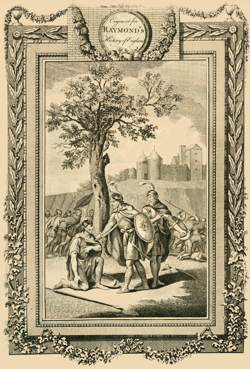 El rey Athelstan salvando la vida de su padre, Eduardo el Viejo..., c1786 de William Walker