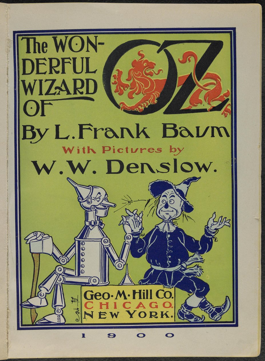 Frontispicio de "El maravilloso Mago de Oz" de Lyman Frank Baum de William Wallace Denslow