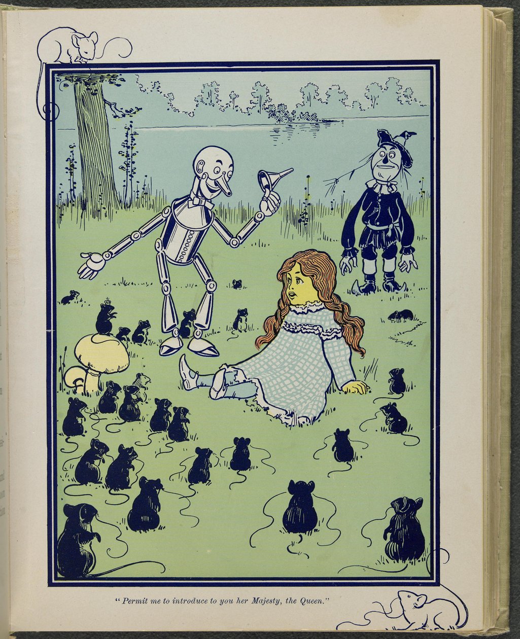 "Permítame presentarle a su Majestad, la Reina", ilustración de "El maravilloso Mago de Oz", de Lyman Frank Baum. de William Wallace Denslow