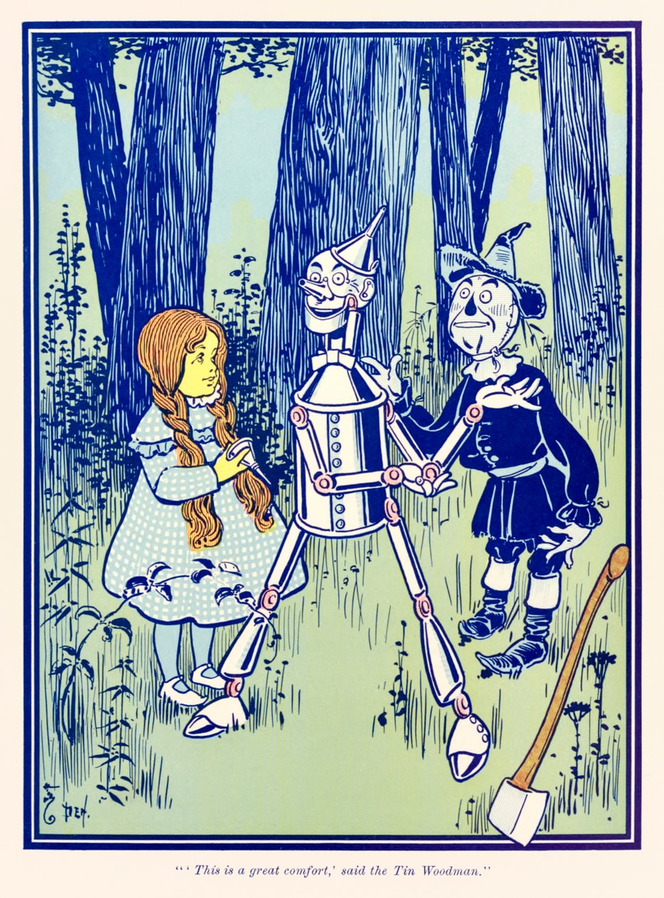 “Esto es un gran consuelo”, dijo el Hombre de Hojalata de “El maravilloso mago de Oz” de L. Frank Baum de William Wallace Denslow
