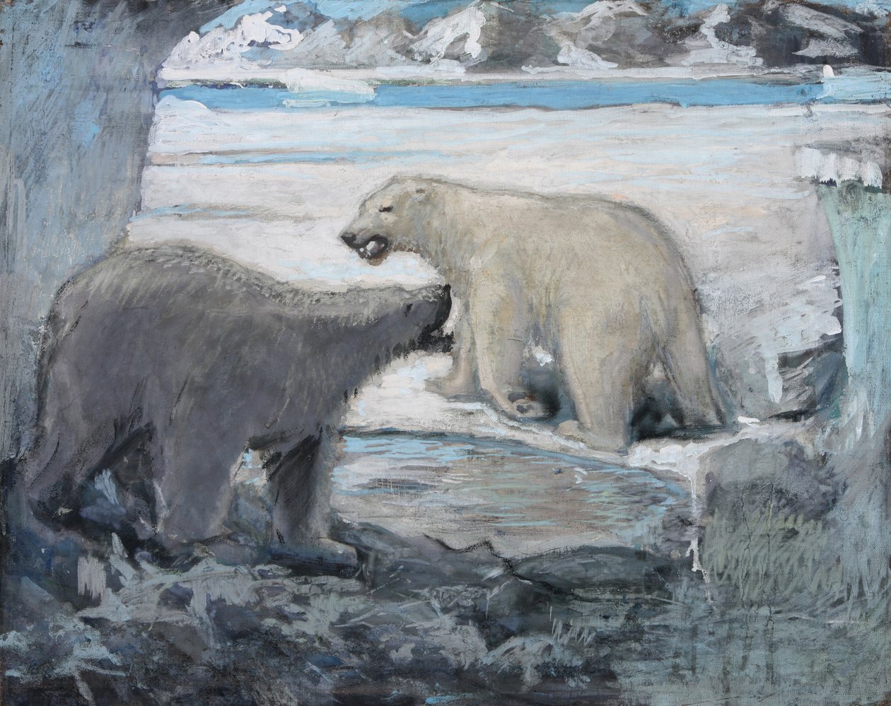 El cortejo de los osos, Groenlandia (óleo (?) sobre lienzo) de William Walls