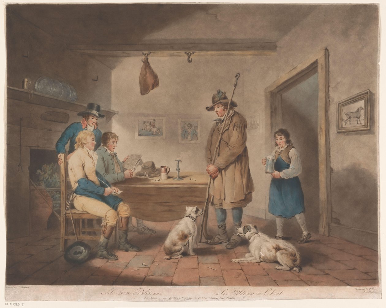 Hombres en una posada Ale-house Politicians / Les Politiques du Cabaret (título sobre el objeto) de William Ward