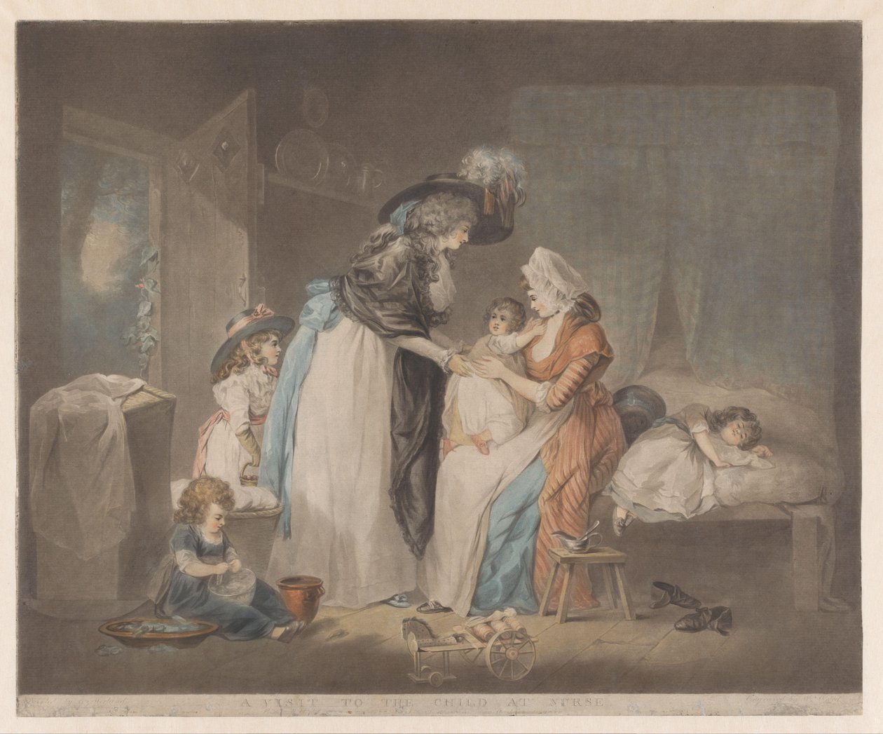 Madre visita a su hijoUna visita al niño en la enfermería (título en el objeto) de William Ward