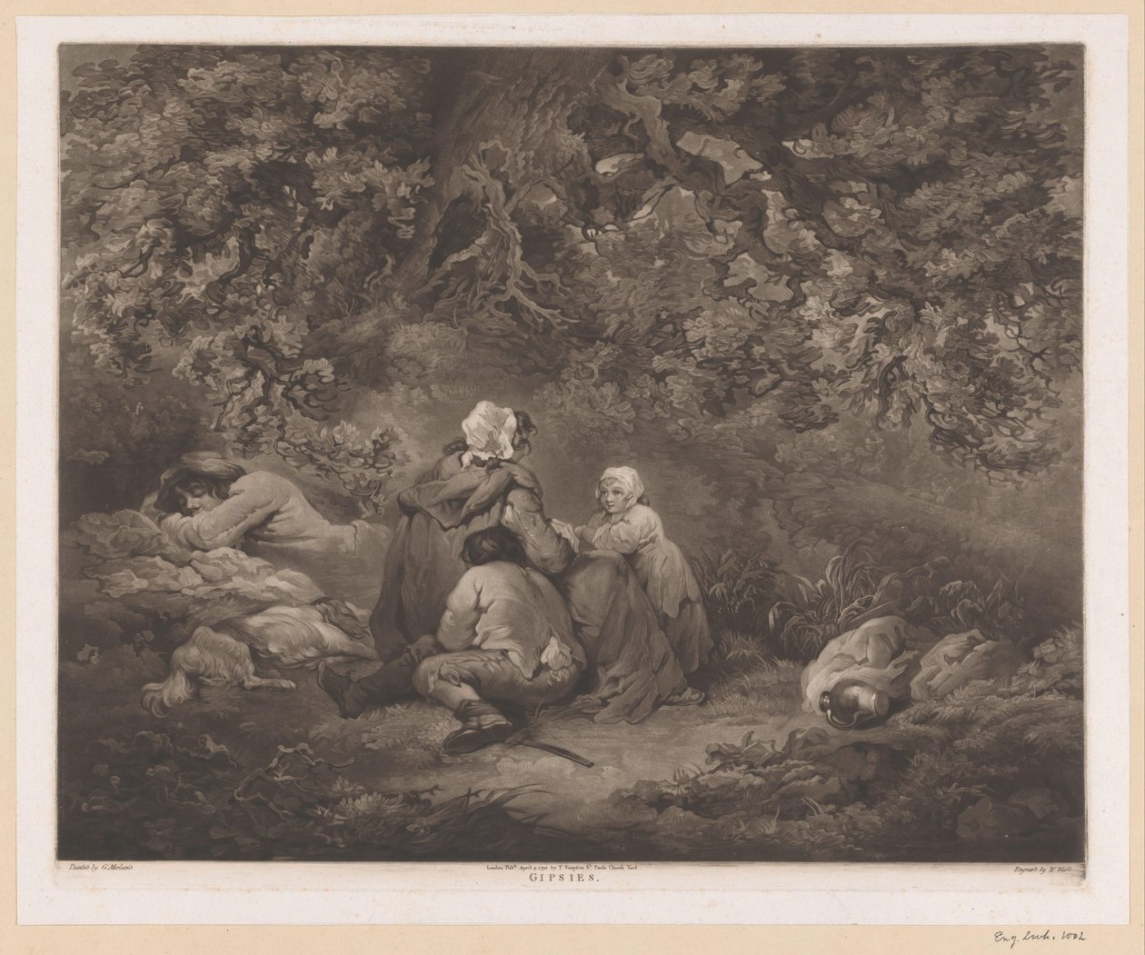 Familia descansando en un bosque Yeso (título sobre objeto) de William Ward