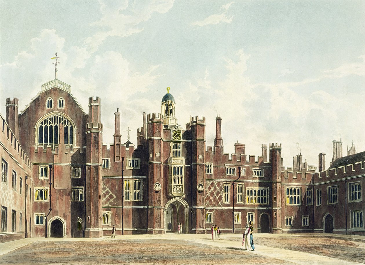 Vista del cuadrángulo en el Palacio de Hampton Court de 