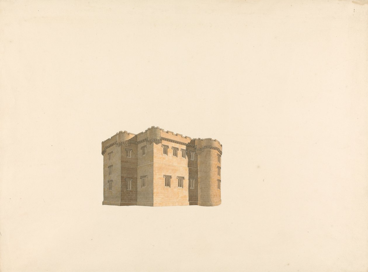 Castillo de Cluny, Aberdeenshire, Escocia: Perspectiva de William Wilkins