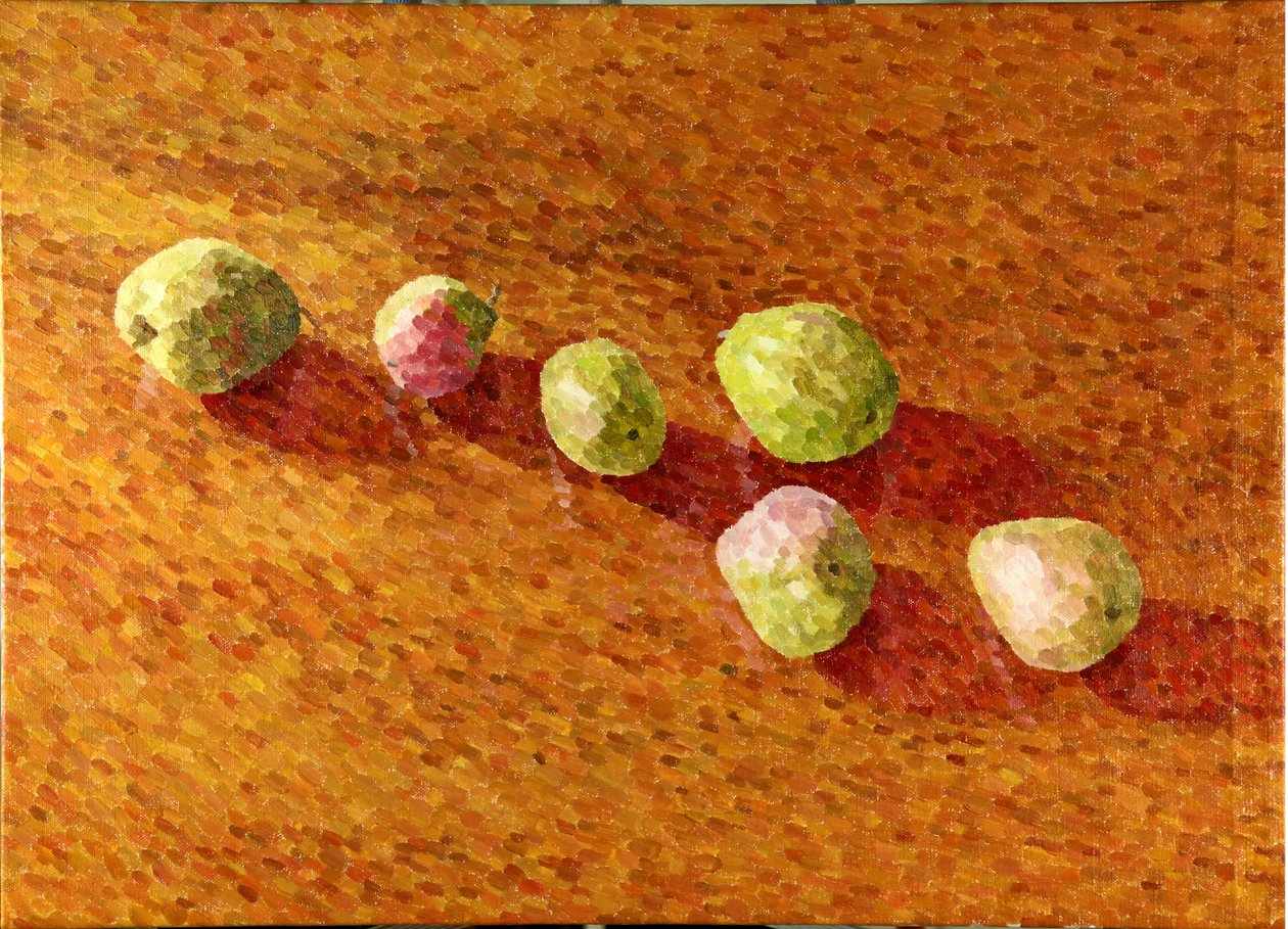 Bodegón, gusanos negros, 2013 (óleo sobre lienzo) de William Wilkins