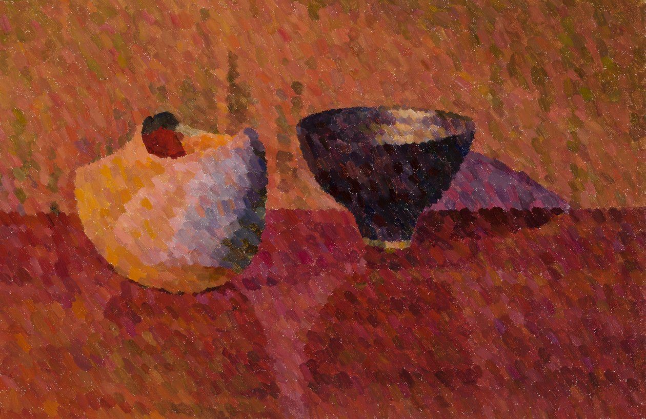 Naturaleza muerta, dos vasijas, 2019 (óleo sobre lienzo) de William Wilkins