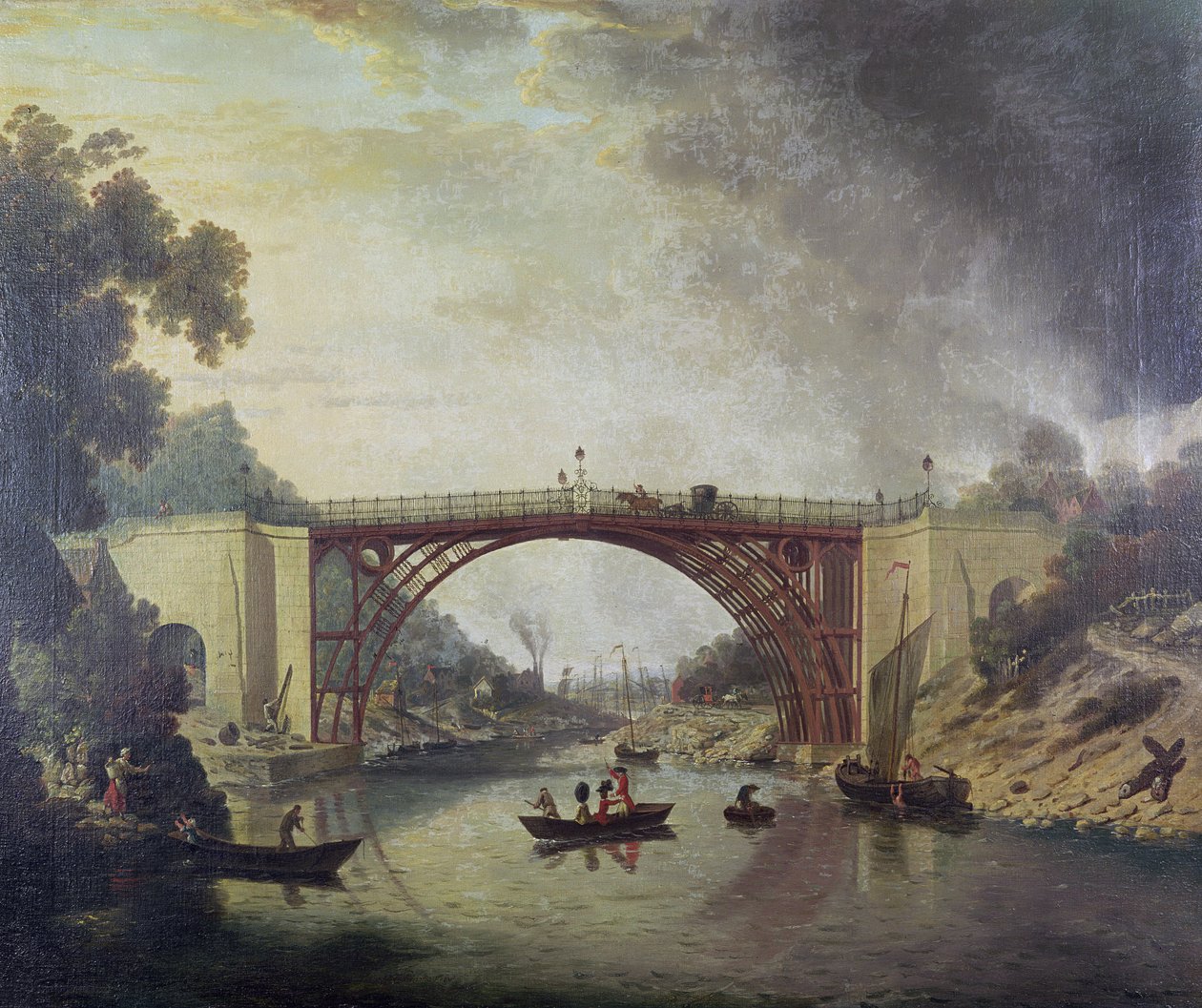 El puente de hierro cerca de Coalbrookdale, c.1780 de William Williams