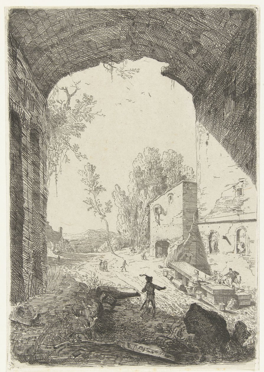 Posada en la Grotta della Ninfa Egeria de William Young Ottley