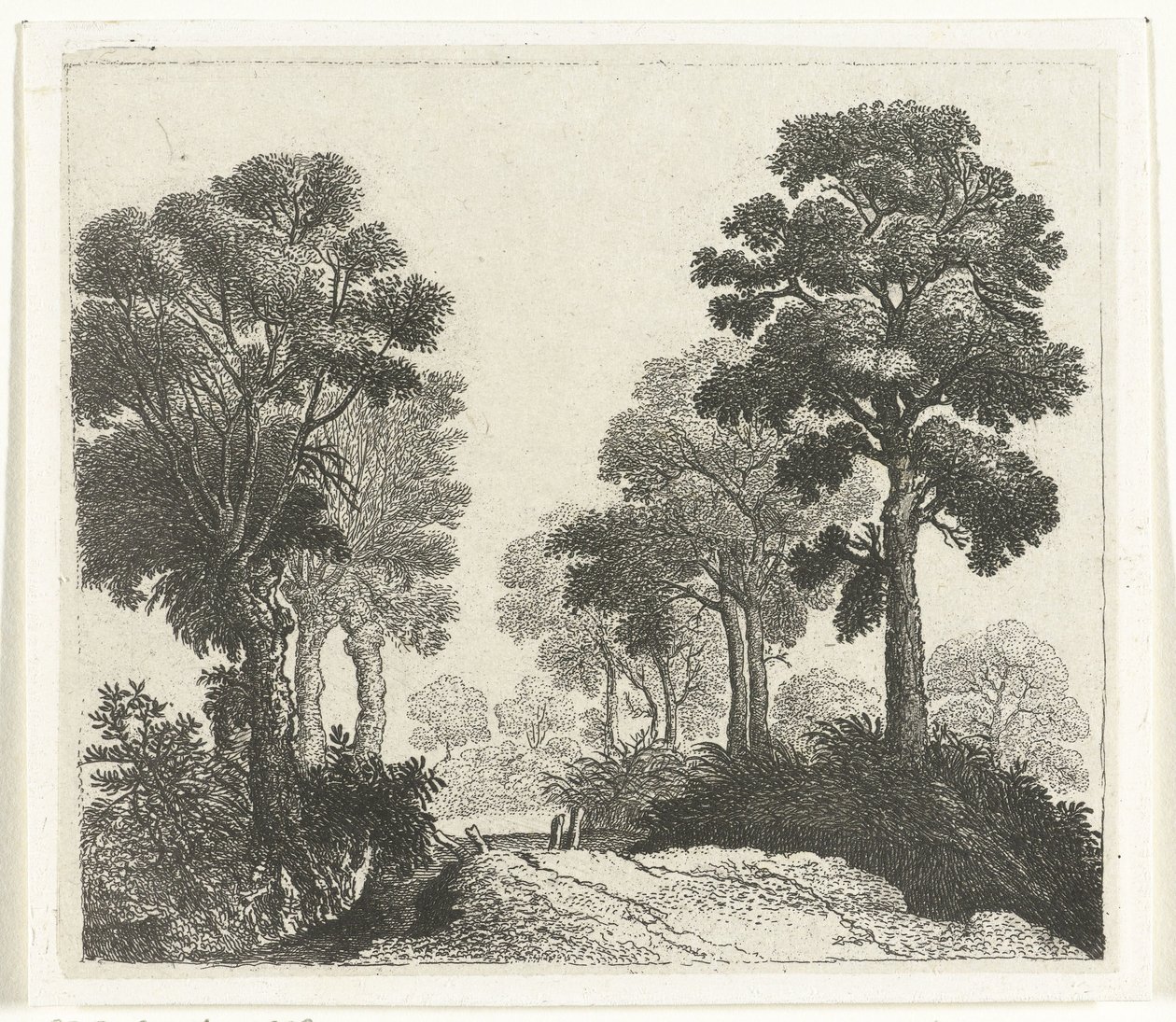 Paisaje con árboles a lo largo de un camino. de William Young Ottley