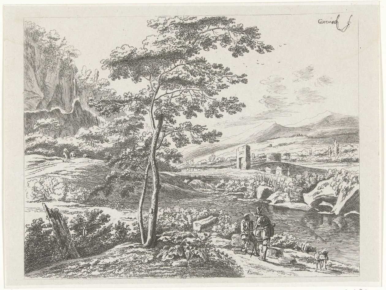 Paisaje con un peregrino y un pastor de William Young Ottley