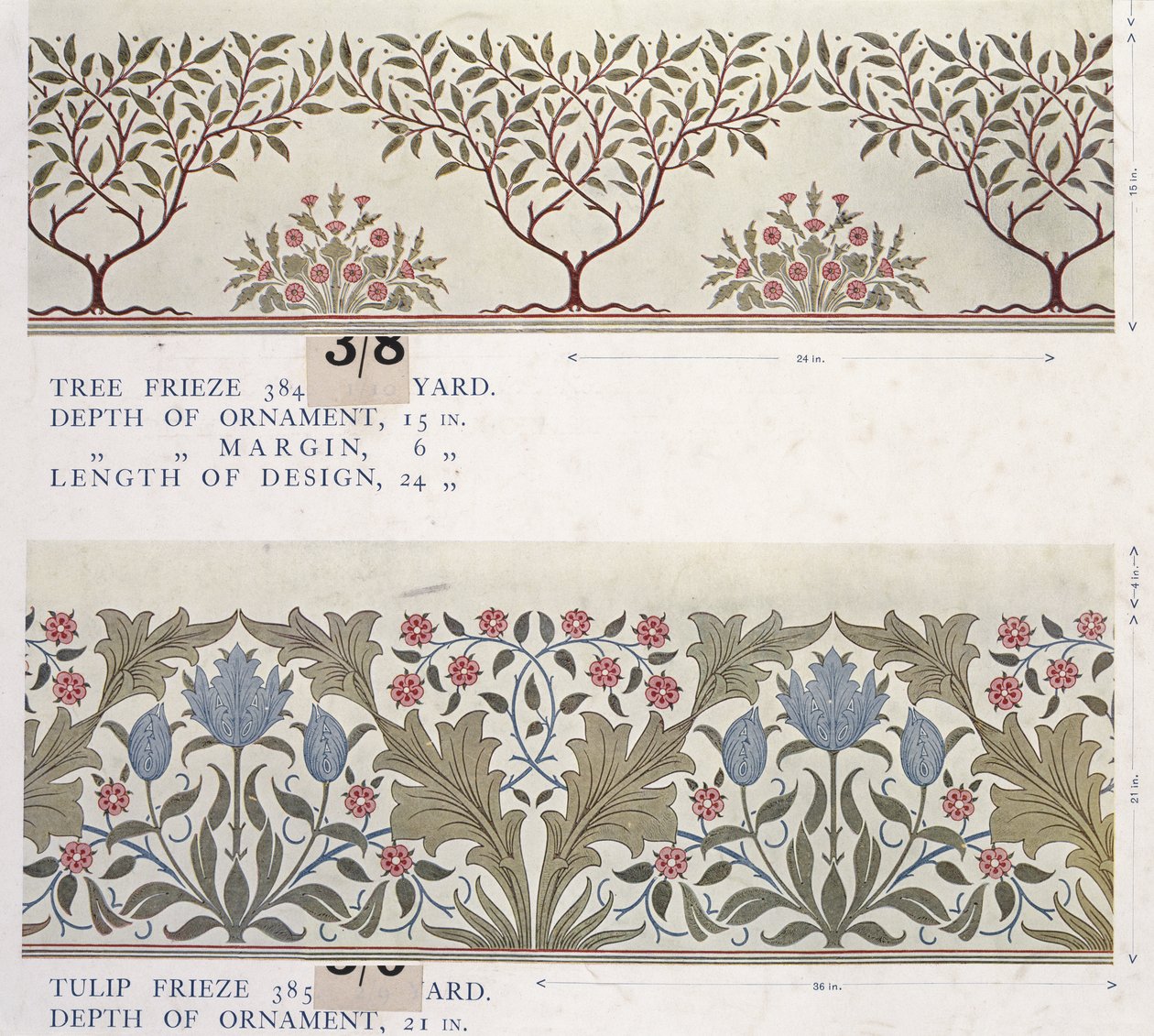 Libro de muestras de papel tapiz, antes de 1917 de William and Company Morris