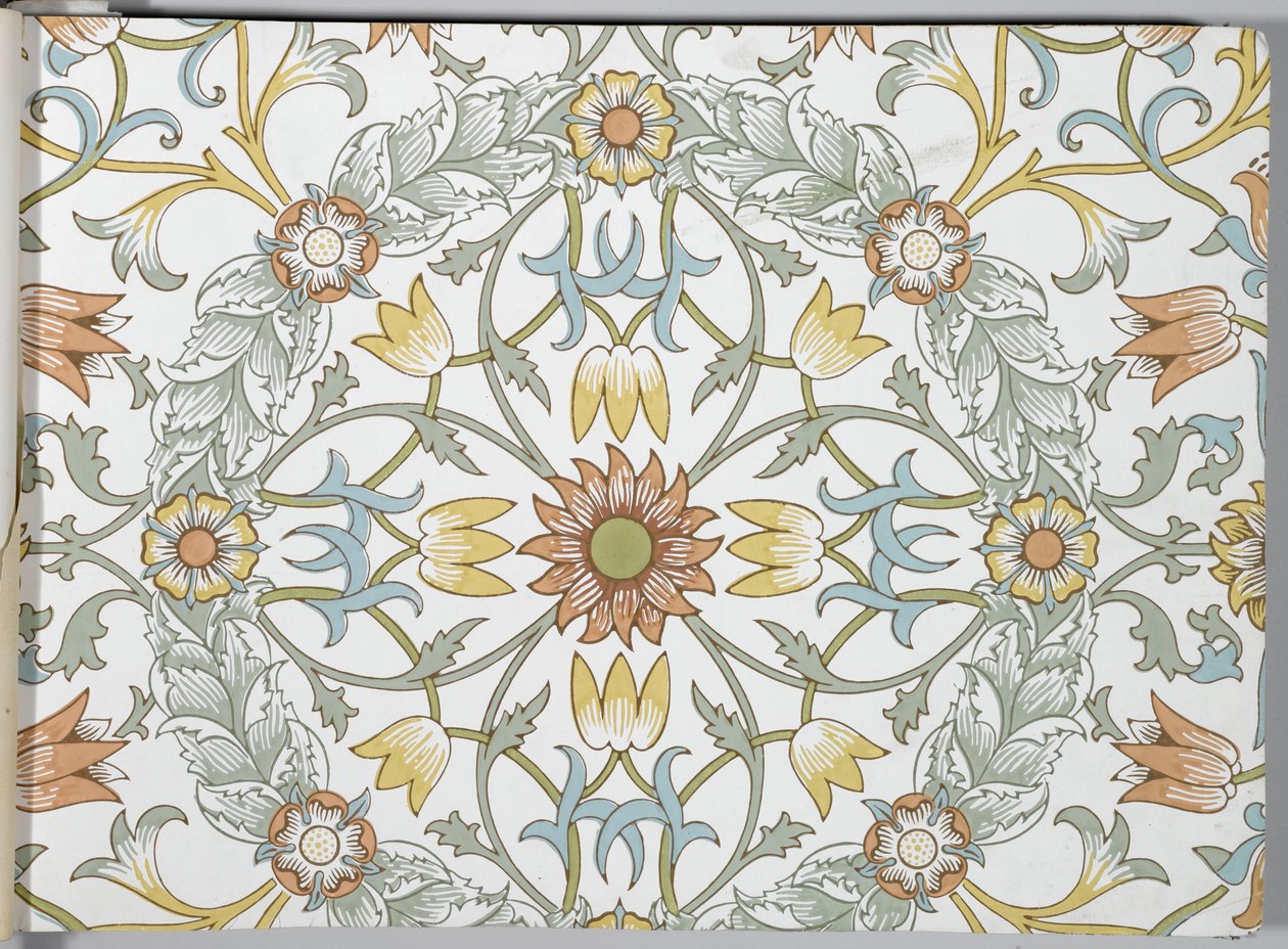 Libro de muestras de papel tapiz, antes de 1917 de William and Company Morris