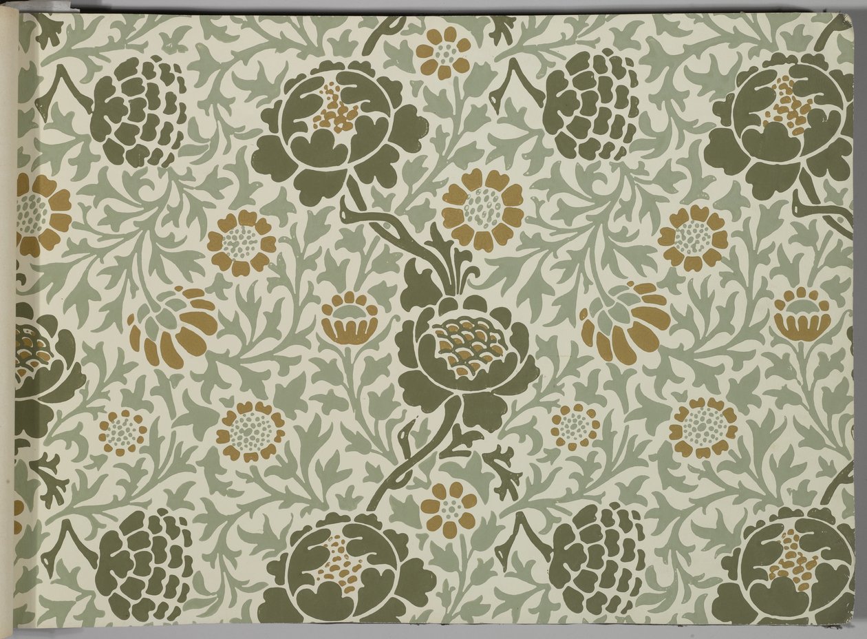 Libro de muestras de papel tapiz, antes de 1917 de William and Company Morris
