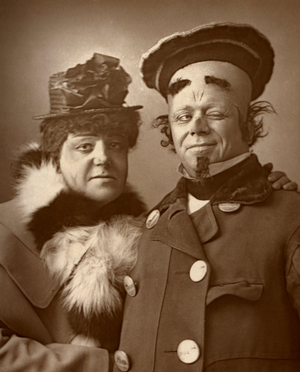 Harry Nicholls y Herbert Campbell, actores británicos la Reina y el Rey, 1888 de William and Daniel Downey