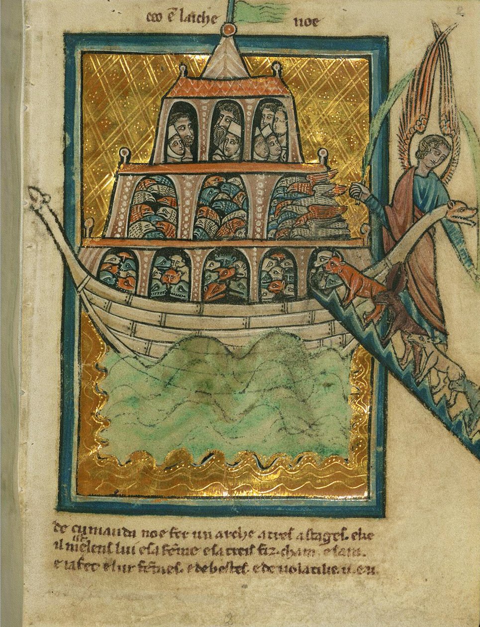 Los animales entran en el arca de Noé, c.1250 de William de Brailes