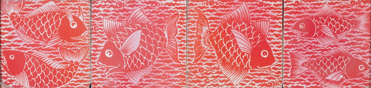 Azulejo con diseño de pez de William de Morgan