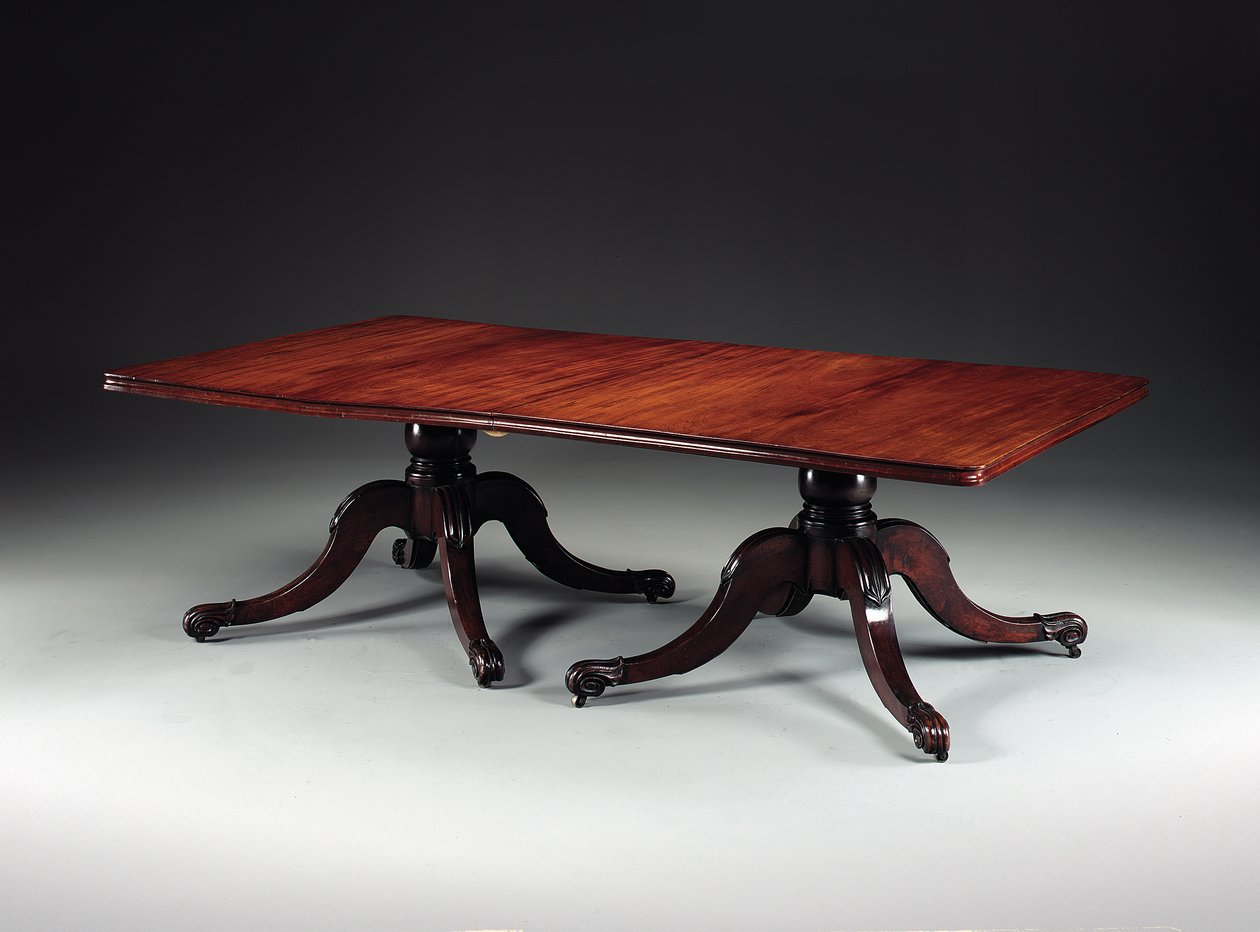 Mesa de comedor de dos pedestales George IV irlandesa, c.1825 de Williams and Gibton (attr. to) Mack
