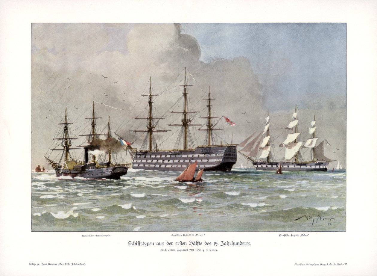 Tipos de barcos de la primera mitad del siglo XIX, 1900 de Willy Stöwer