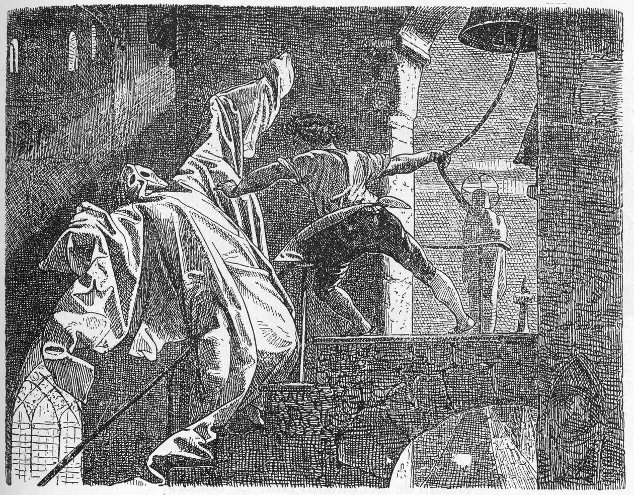 La historia del joven que salió a aprender lo que era el miedo (xilografía) de Willy von Beckerath