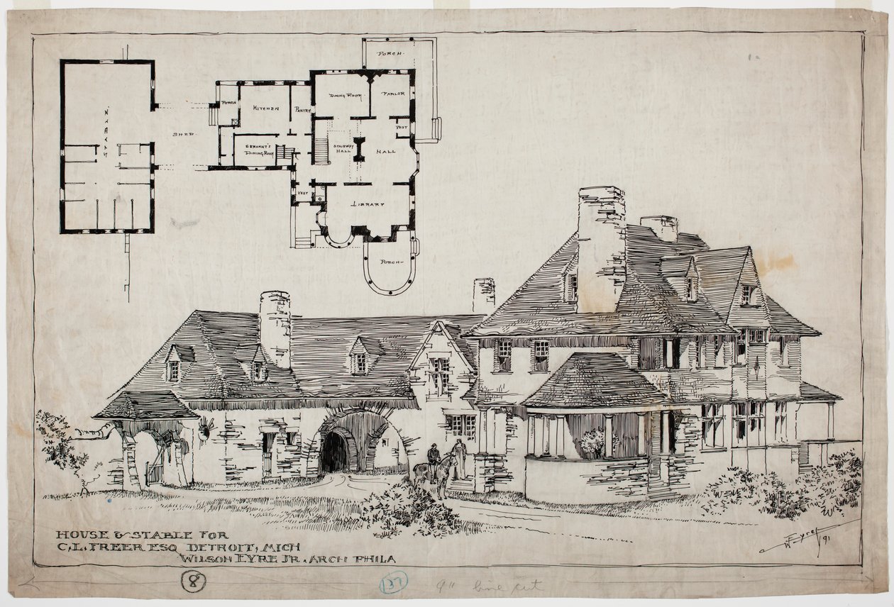 Residencia Freer, Casa y Establo, 1891 de Wilson Eyre