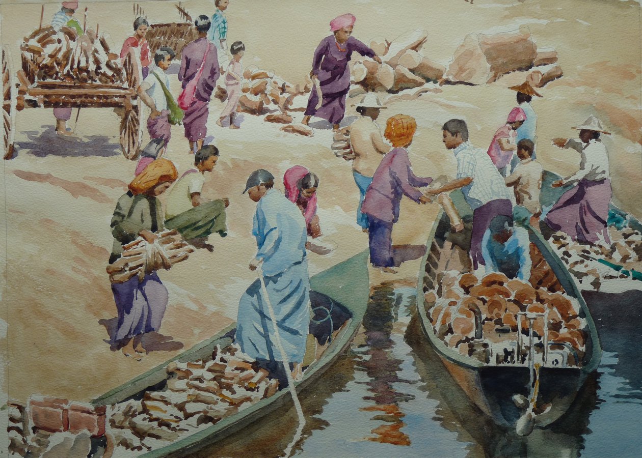 907 Cargando, mercado de Thaung Tho de Wilson Clive