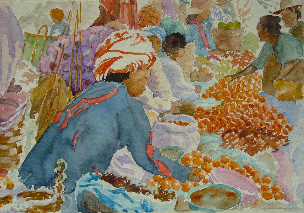 939 Mercado Nampan, eligiendo naranjas de Wilson Clive