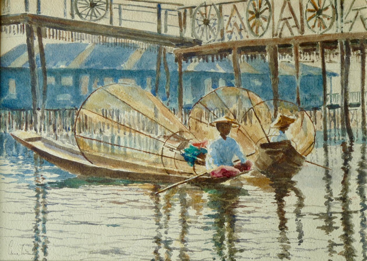 977 Cultivadores de piernas en descanso, Lago Inle de Wilson Clive
