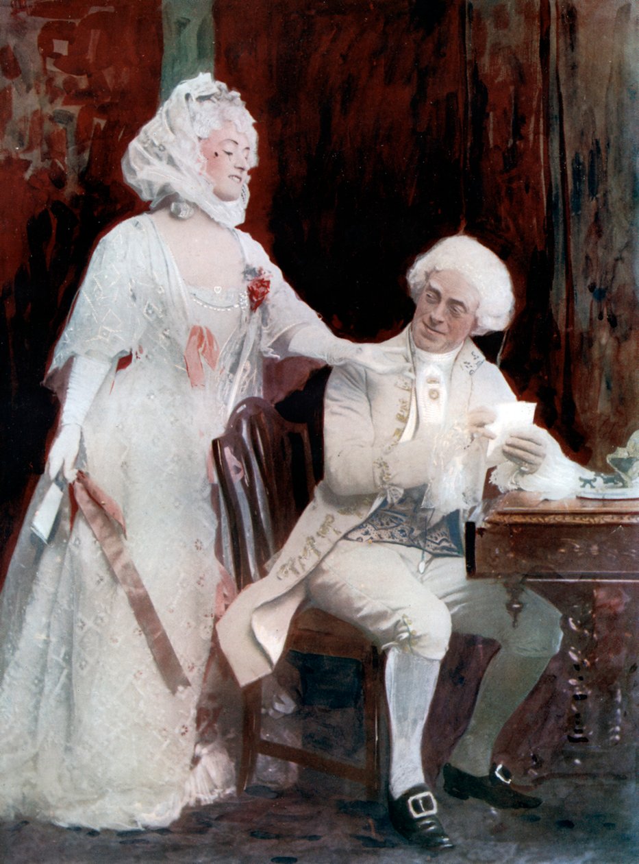 Winifred Emery y Cyril Maud en La Escuela del Escándalo, c.1902 de Window and Grove