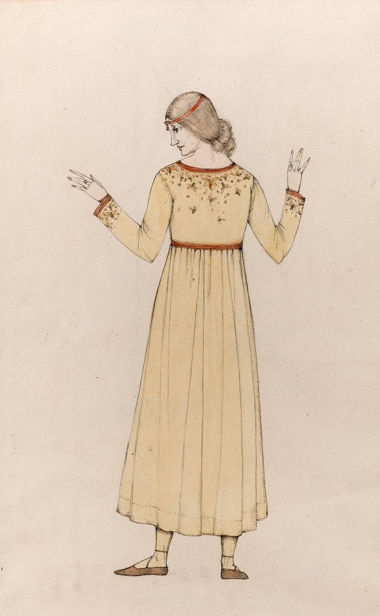 Autorretrato (pluma y tinta con aguada sobre papel) de Winifred Knights