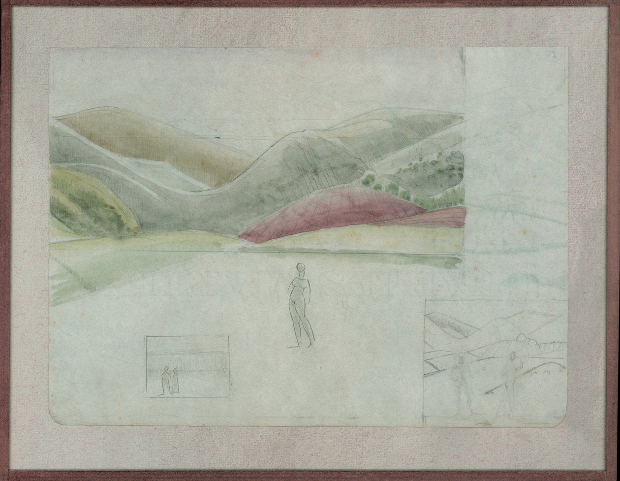 Estudio para Santissima Trinita, c.1924 (lápiz y acuarela sobre papel) de Winifred Knights