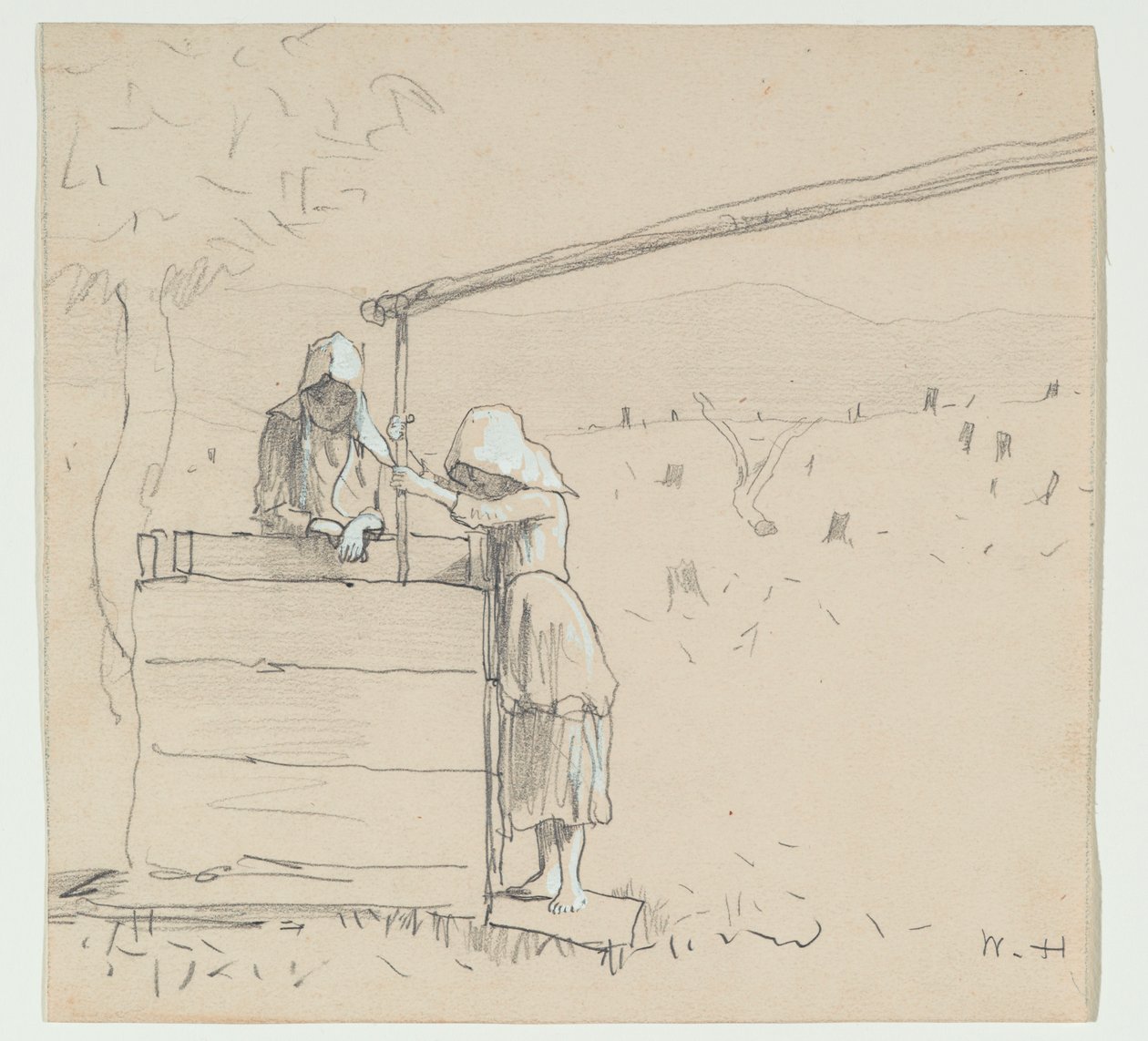 Chicas en un pozo, 1879 de Winslow Homer