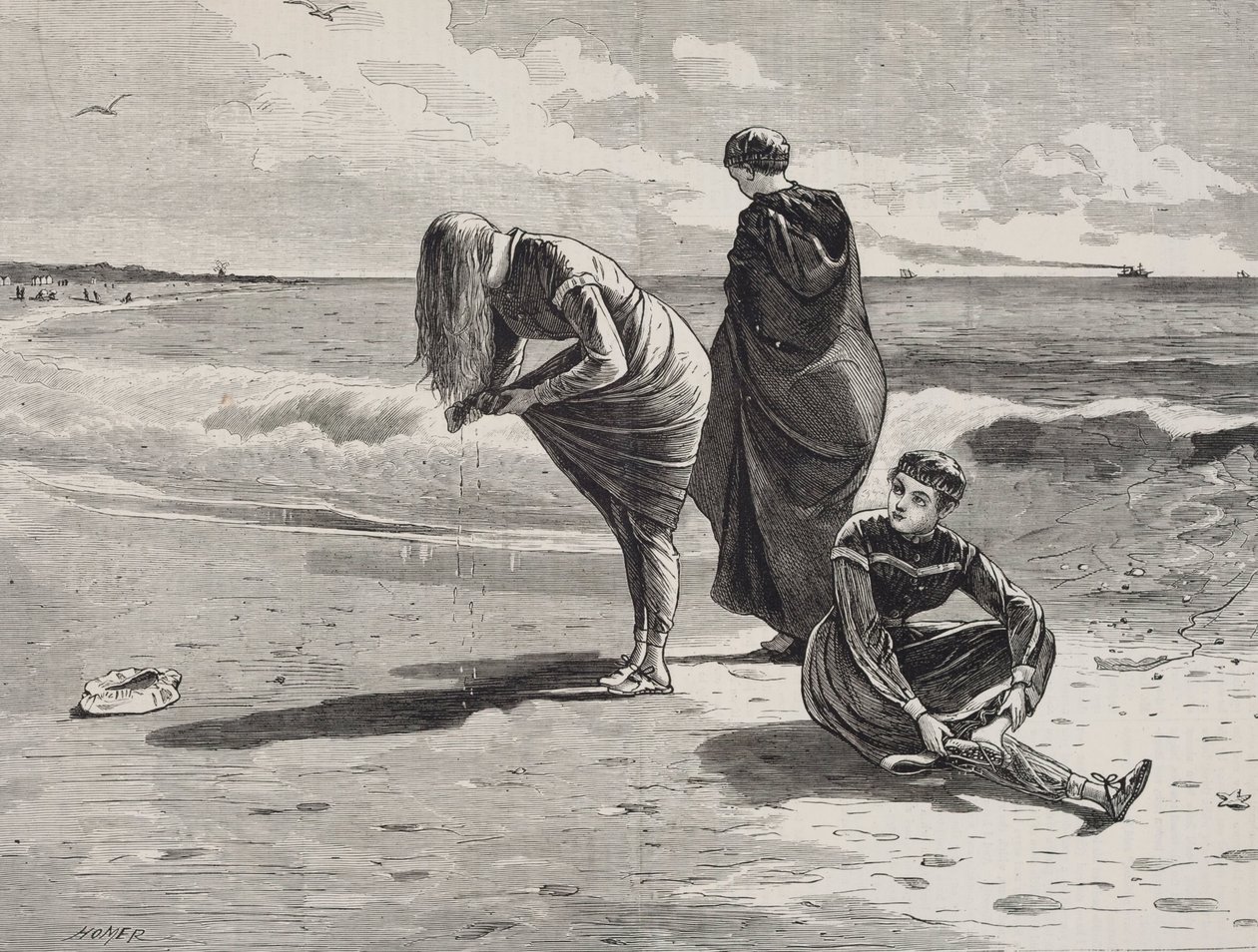 Marea alta, publicado en Every Saturday, 6 de agosto de 1870 de Winslow Homer