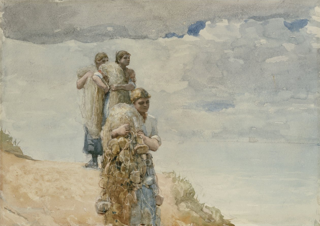 En el acantilado, Cullercoats de Winslow Homer