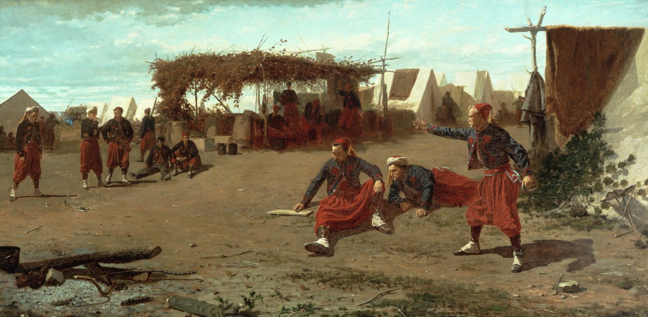 Lanzamiento de tejos, 1865 de Winslow Homer