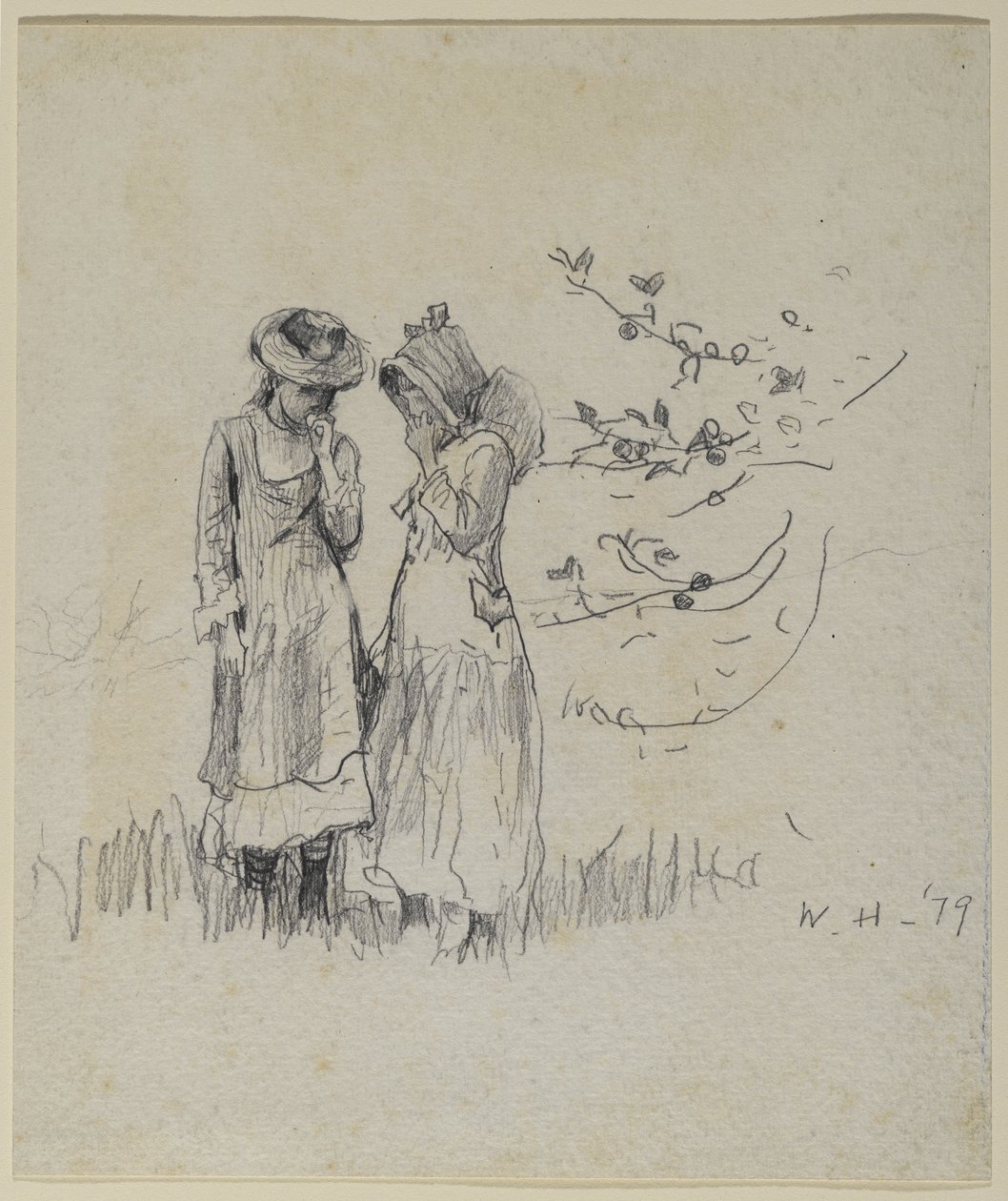 Dos niñas en un campo, 1879 de Winslow Homer