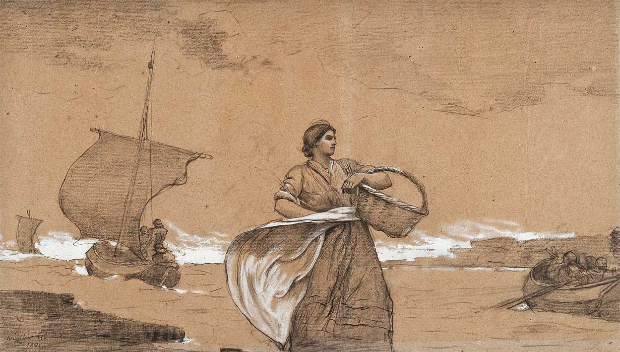 Día ventoso, Cullercoats de Winslow Homer