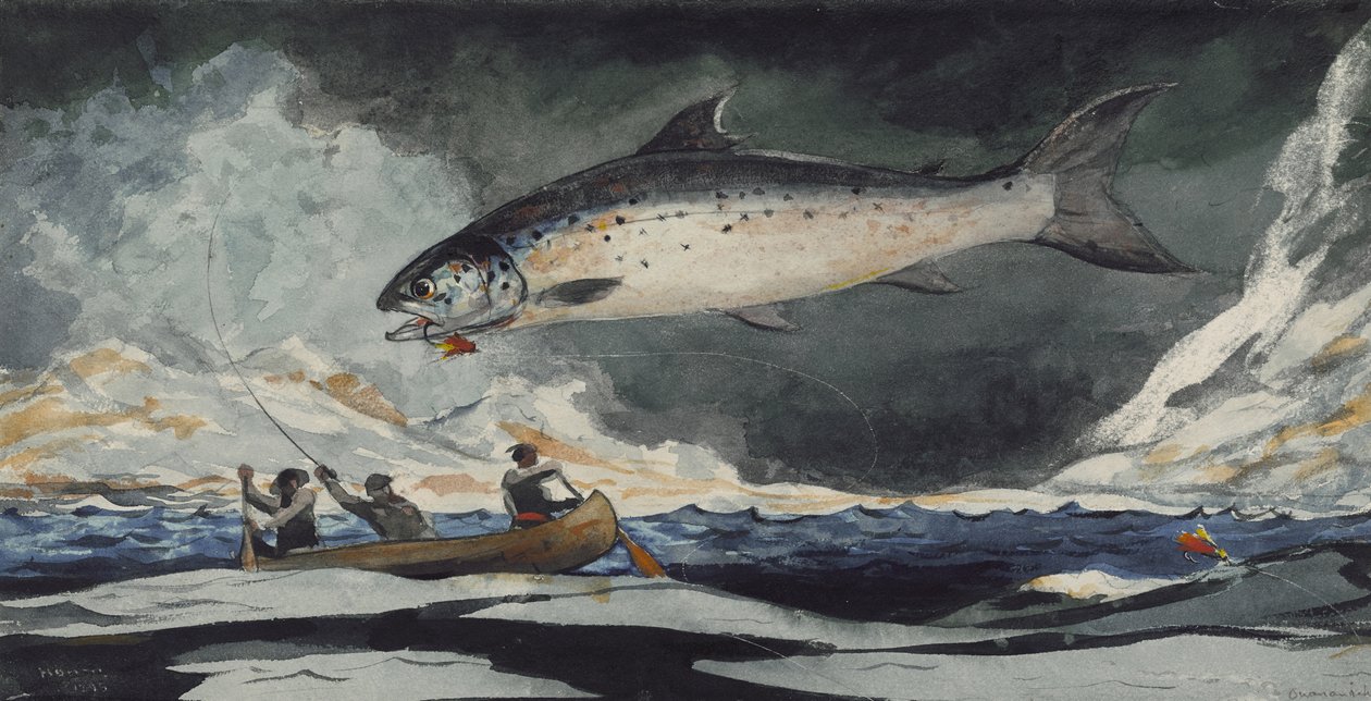 Un buen estanque, río Saguenay, 1895 de Winslow Homer