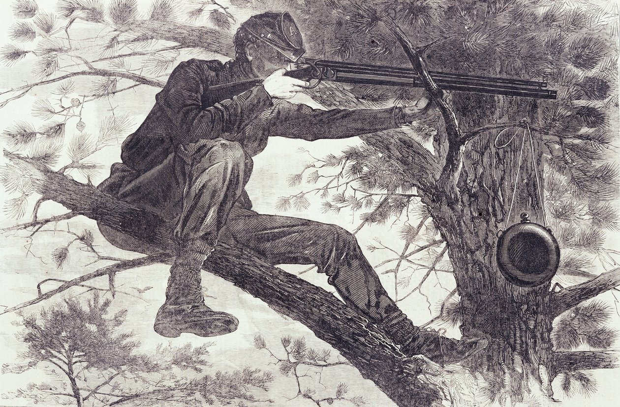 Un francotirador en servicio de piquete de Winslow Homer